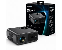 LumeWorks Atlas Beamer - Full HD 1080p Beamer met Auto Focus - Ingebouwde Apps (Netflix, YouTube) - WiFi en Bluetooth - Tot 250 inch Projectie
