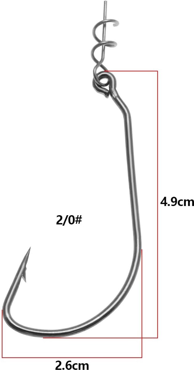 Dailygoods- Swimbait Haken 10 Stuks - Offset Haak - Baitholder - Duurzaam - Hoog Hook-up Ratio - 4,9 x 2,6 cm - Vishaken van Dailygoods — afbeelding 2