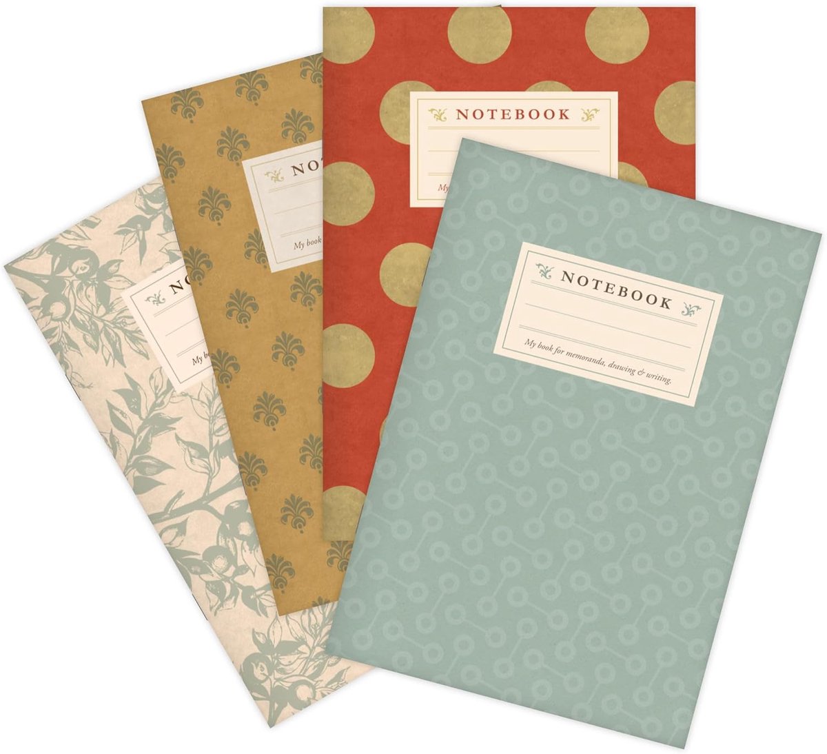 Thijox - Set van 4 Stippenraster Schriften DIN A5 - Handgemaakte Notitieboekjes voor Studie, Werk en Creatieve Projecten - Perfect voor Herschrijven e