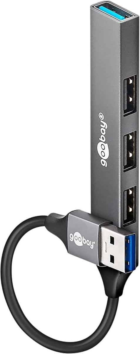 Thijox - 4-Port USB 3.2 Slim Hub, Meervoudige Stekker Splitter, 5 Gbits Multiport Adapter, USB-A naar 4-voudige A, Ideaal voor Tablet, Smartphone, Lap