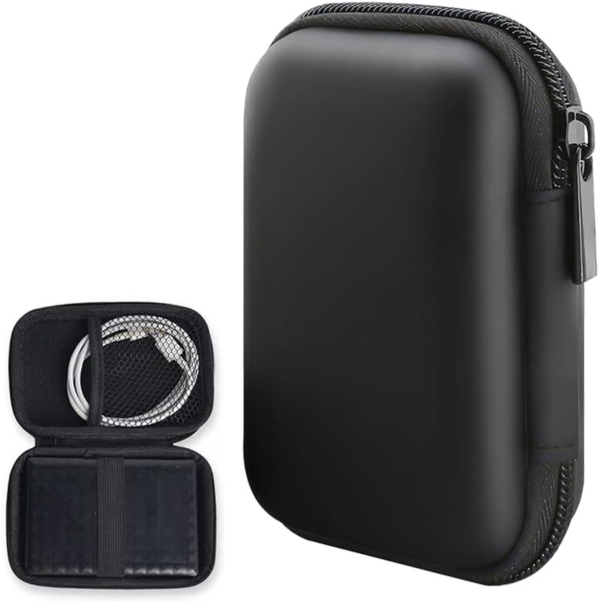 SnelShoppen - Externe Hard Drive Case - Waterdichte EVA Case, Shockproof, Dustproof, Universele Organizer voor Harde Schijven en Power Banks (Zwart)