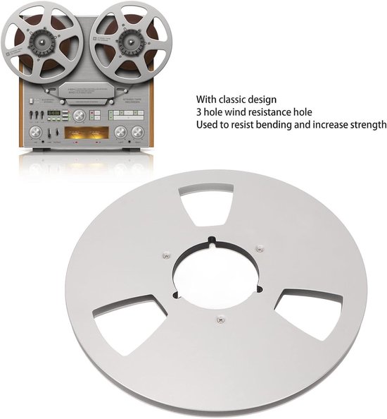 Lege 1/4 Inch Tape Reel met Drie Gaten voor Tape Recorders - Aluminium Accessoire voor Geluidsopname en Audioproductie — afbeelding 2