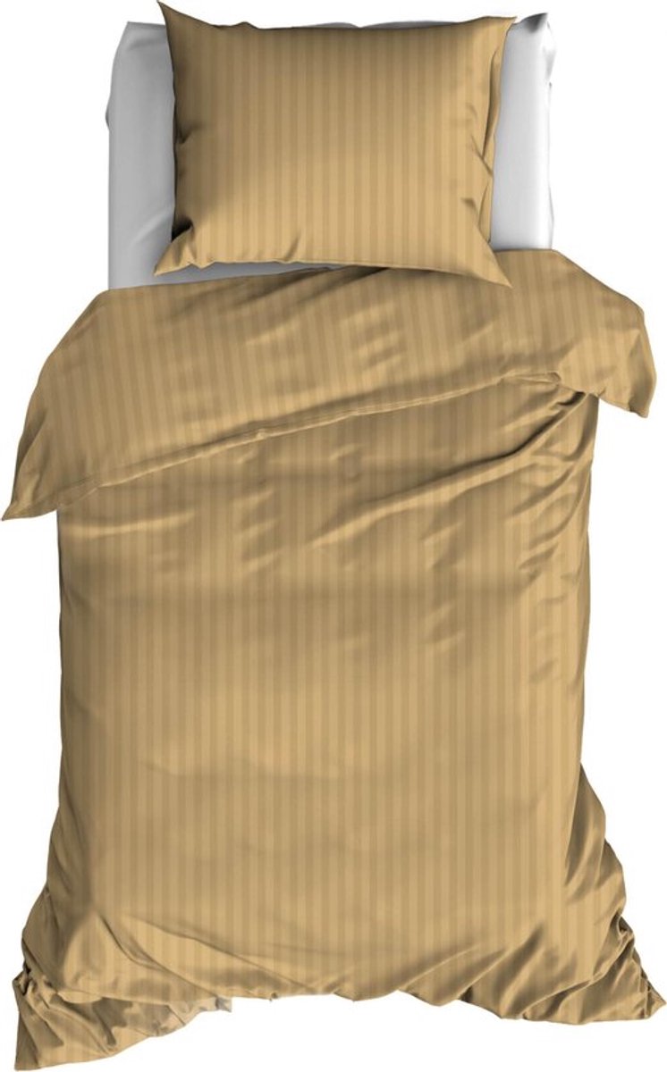 SATIN D'OR SATIJN Dekbedovertrek 140x200/220 streep oker