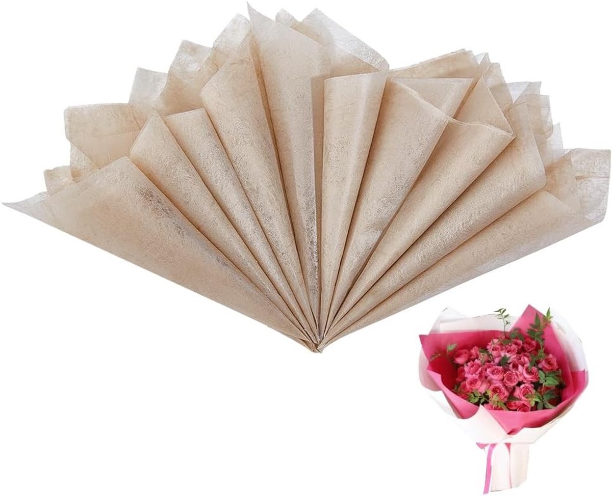 152 Vellen Bruin Katoen Waterdicht Bloemboeket Inpakpapier voor Cadeautassen, Cadeau Dozen en Bruiloften
