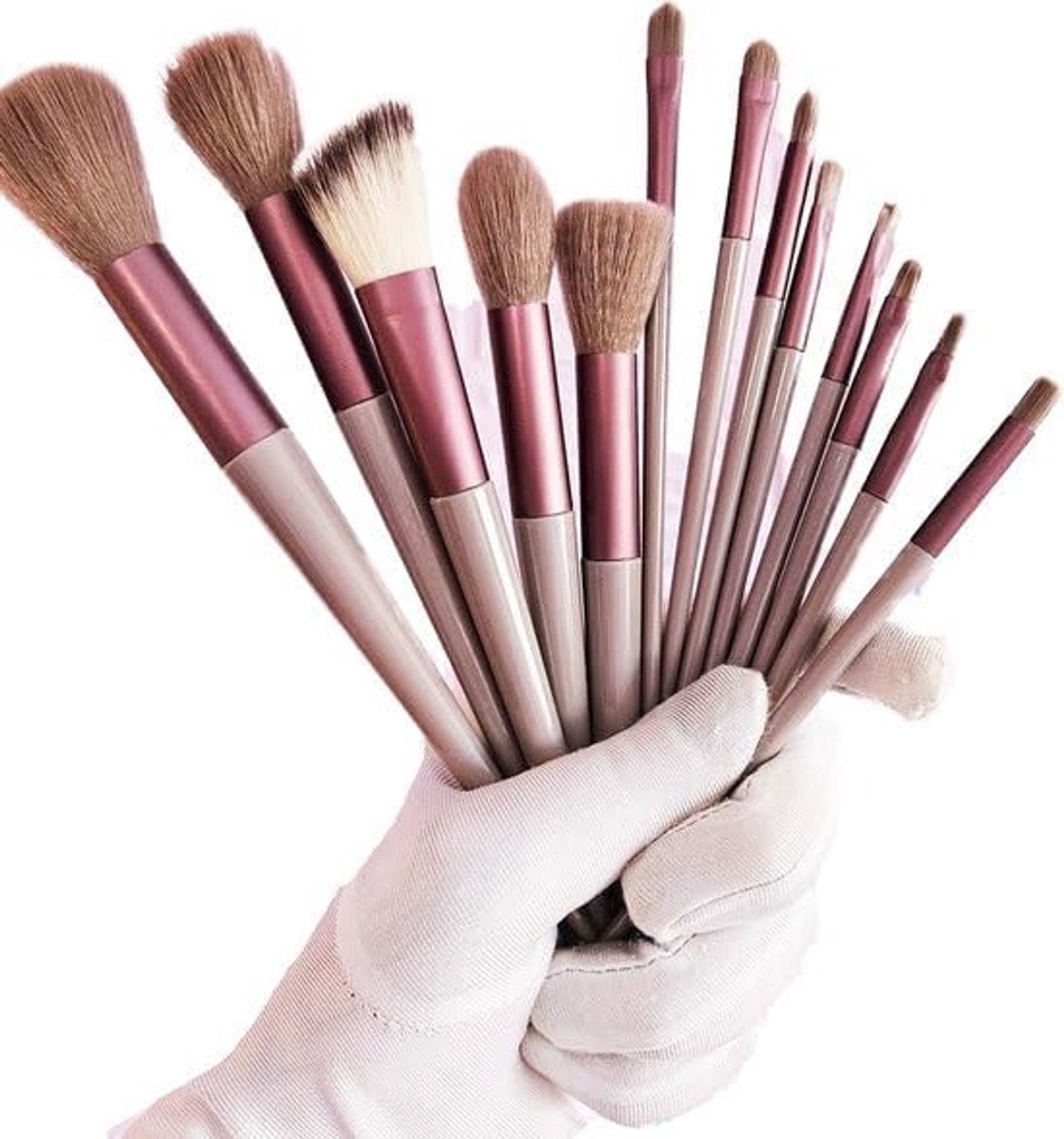 Thijox - Make-up Kwasten Set 13 Stuks - Zachte Borstels voor Professionele Make-up - Inclusief Grote, Middelgrote en Kleine Brushes in Handig Zakje