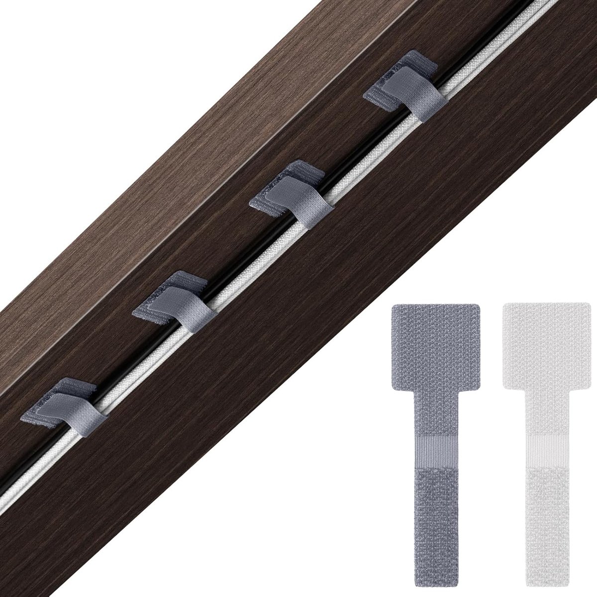 SnelShoppen - Cable Management Straps Onder Bureau, Zelfklevende Kabel Organizers met Haak en Lussysteem, Kabelclips voor Muren, Keukenapparatuur, TV'