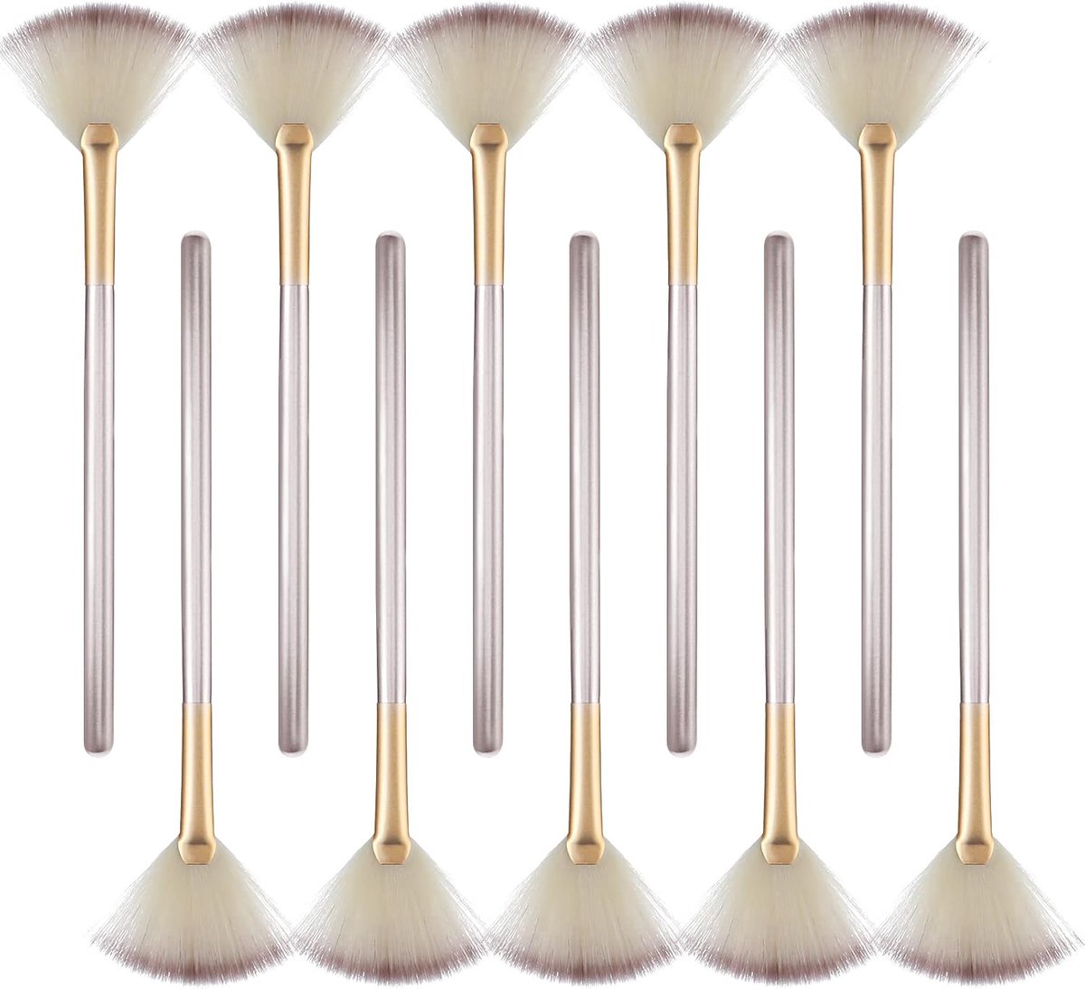 Thijox - 10 Stuks Ventilatorborstels voor Gezichtsbehandelingen - Zachte Maskerborstels Applicator voor Modder en Crème - Perfect voor Schoonheidsspec