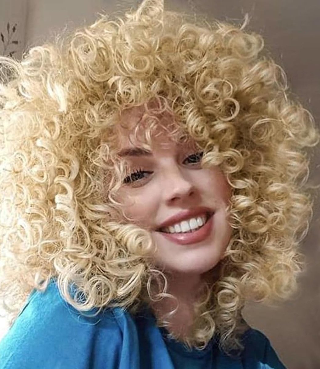 Natuurlijke Kinky Curly Bob Peruk voor Vrouwen - Schouderlange Afro met Pony in Lichtblond - Volumineuze Synthetische Haarstijl voor een Modieuze Look
