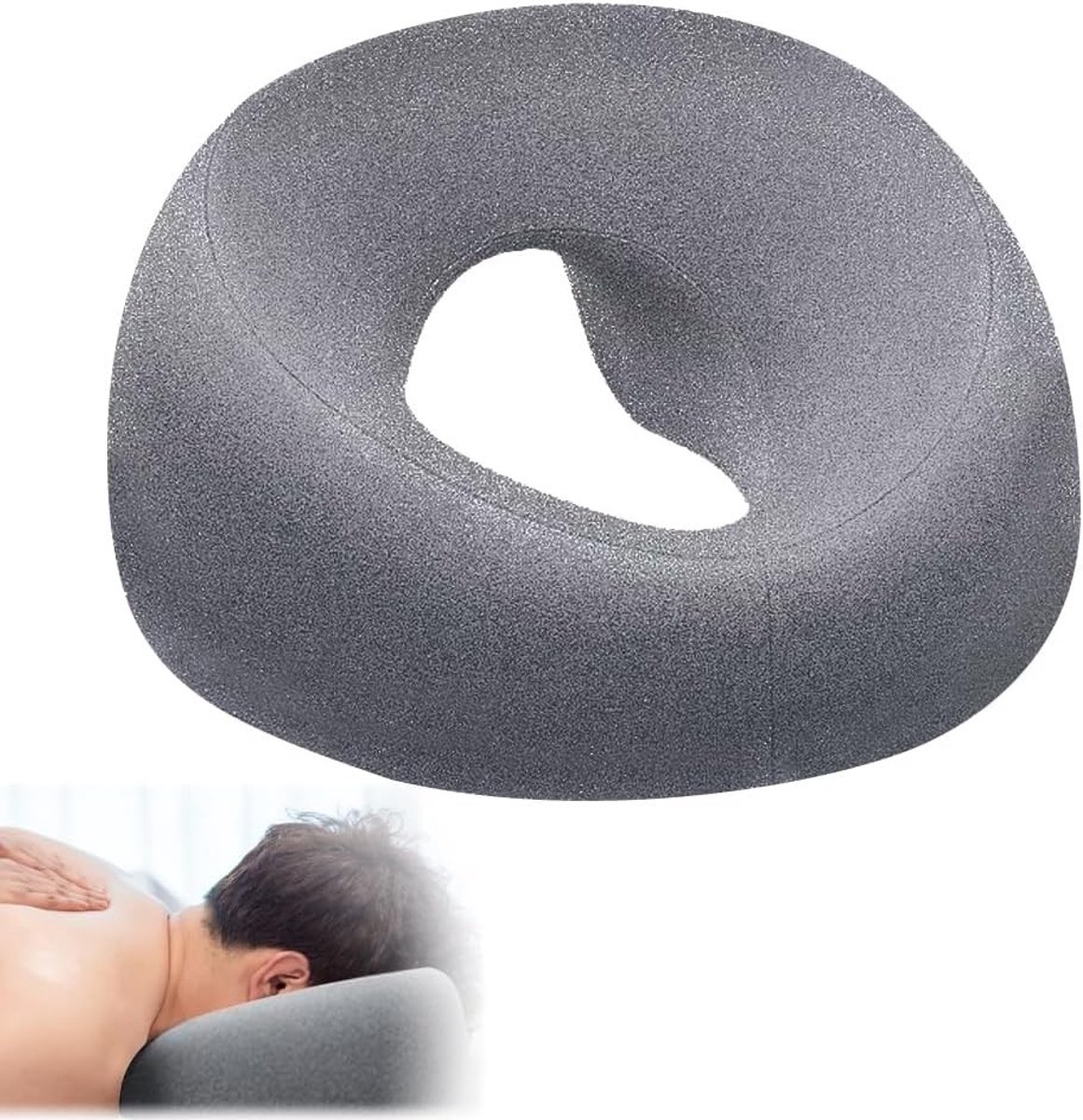 Ergonomische Gezichtspillow voor Massage Stoel - Geheugenfoam Kussen voor Comfort en Ontspanning (Donkergrijs)
