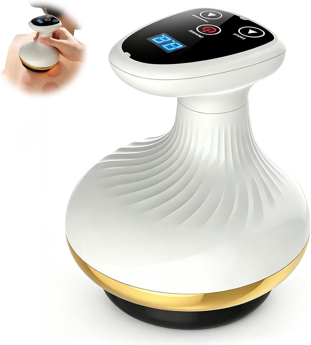 SnelShoppen - 4-in-1 Anti-Cellulite Vacuum & Gua Sha Massager, 9 Warmte-instellingen, 9 Zuigniveau's voor Strakkere Huid, Diepe Massage voor Geheel Li