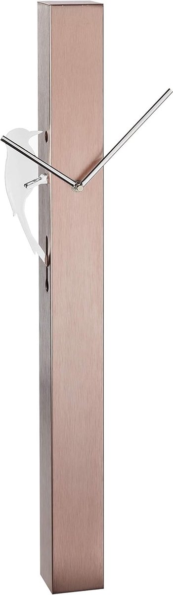 Thijox - Analoge Pendel Klok Picus, Wandklok met Verchroomde Wijzers en Trendy Roségoud De