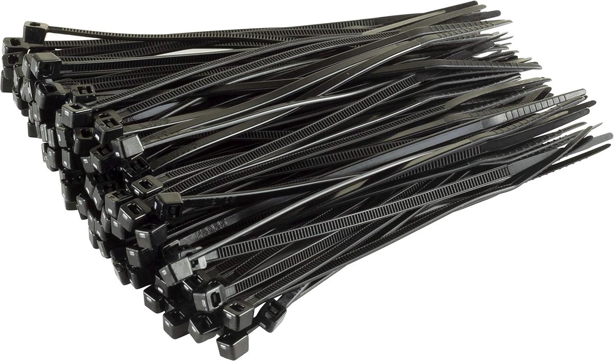 Thijox - Kabelbinders Zwart - 100 stuks - 100 mm x 2,5 mm - Klein formaat - UV-bestendig - Ideaal voor Kabelbeheer, Tuin, Feest, en Meer
