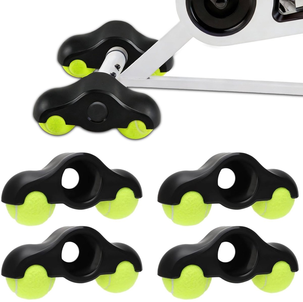 Dailygoods - 4 Stuks Rocker Plate Feet voor Wahoo Kickr Core 2, Indoor Cycling Snap Rocker Feet Adapter met 8 Tennisballen, Draagbare Wipplaten Fietstrainer Accessoires voor Rollentrainer