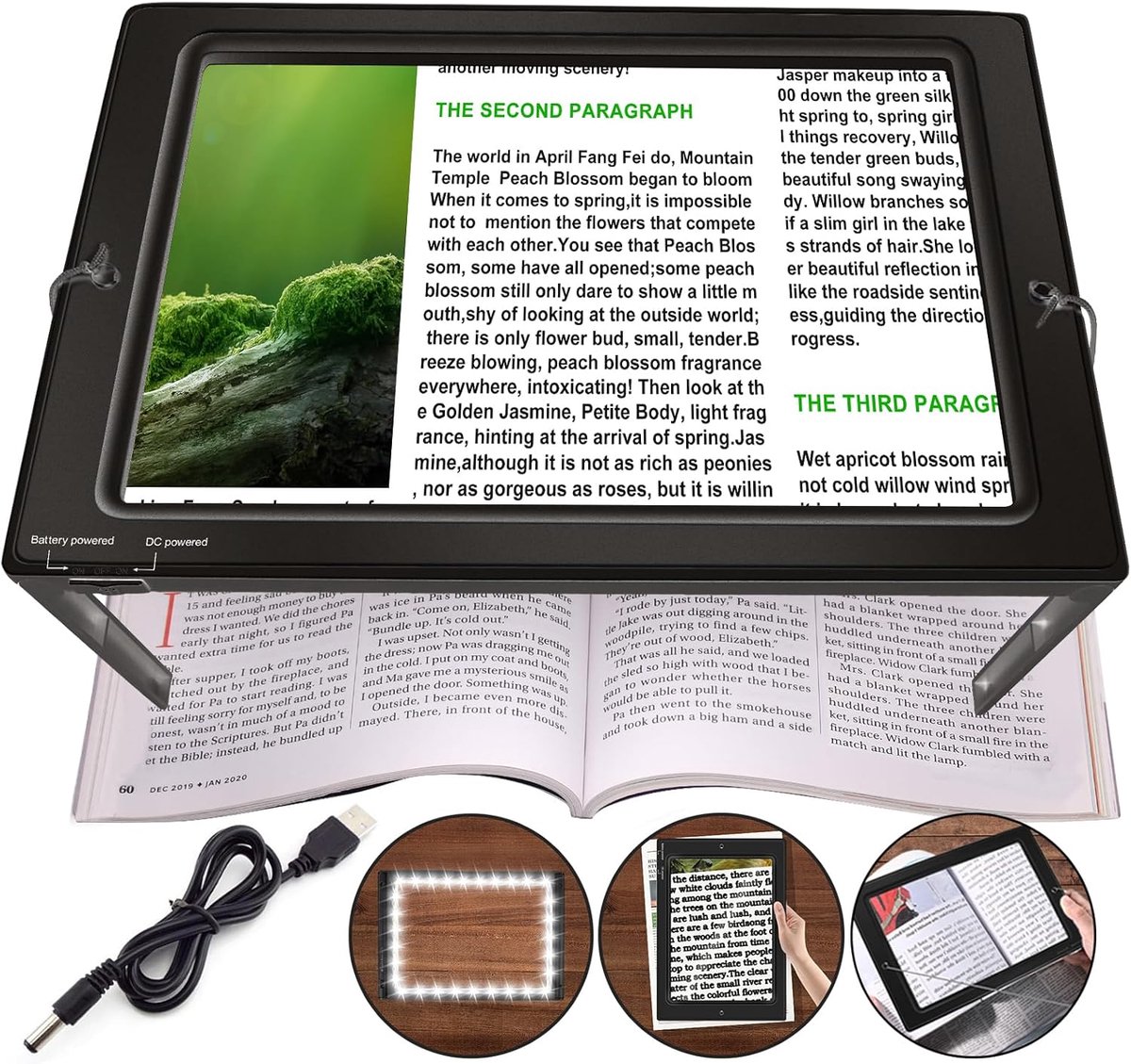 SnelShoppen - Groen Handsfree Vergrootglas met Licht - 4X Vergroting, 50 LED Verlichting, Ideaal voor Senioren met Maculadegeneratie, Lezen, Hobby's e