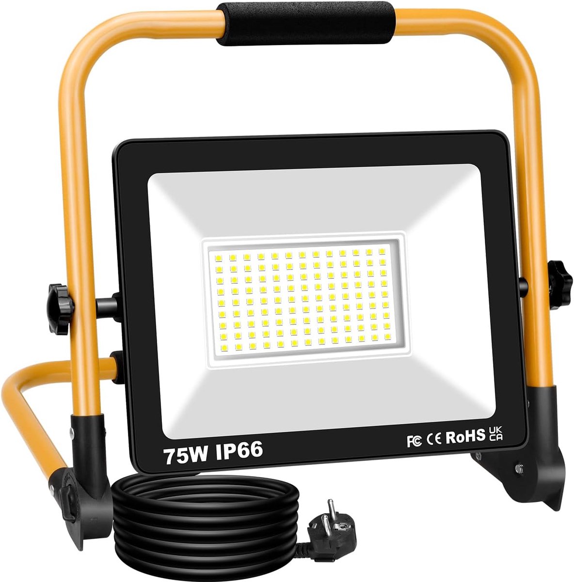 Draagbare LED Werklamp 75W - 7500LM Helder Licht - 360° Rotatable - Ideaal voor Werkplaats en Bouw - ShopVlot