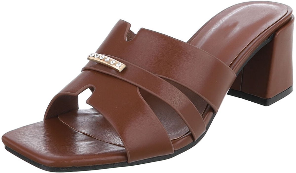 Dames muiltjes met blokhak en sierdetail Mt:39