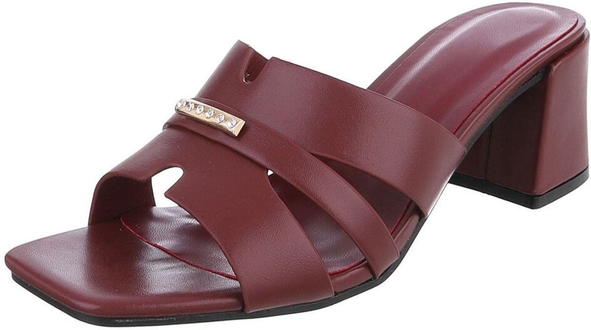 Dames muiltjes met blokhak en sierdetail Mt:39