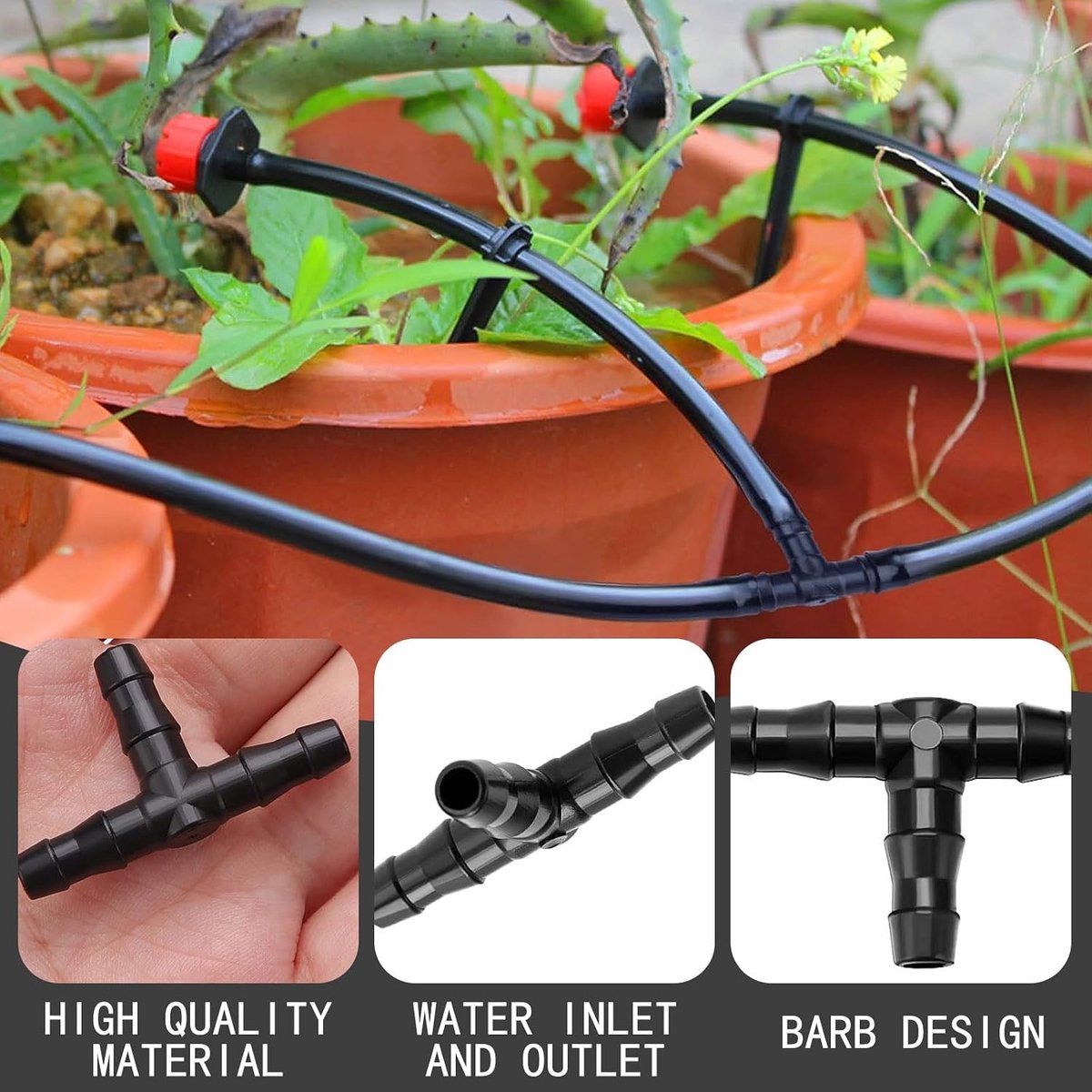 4/7 mm irrigatiebuizen, 60 stuks PVC sproeikoppen voor druppelirrigatie en tuinonderhoud