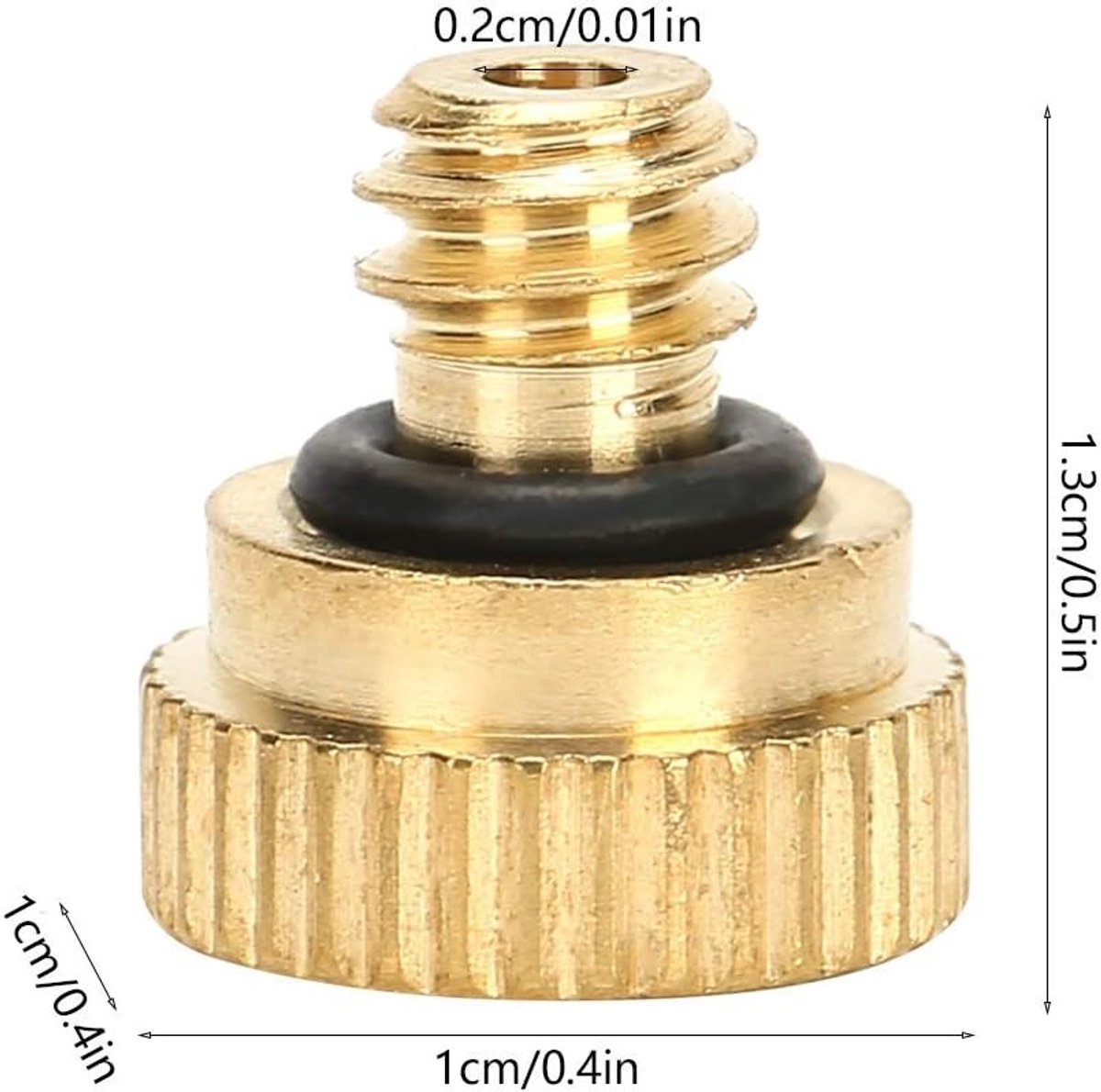 10 Stuks Messing Misting Doppen voor Buiten, 0.2mm Spraykop voor Lage Druk, Vernevelingsysteem voor Tuin en Terras