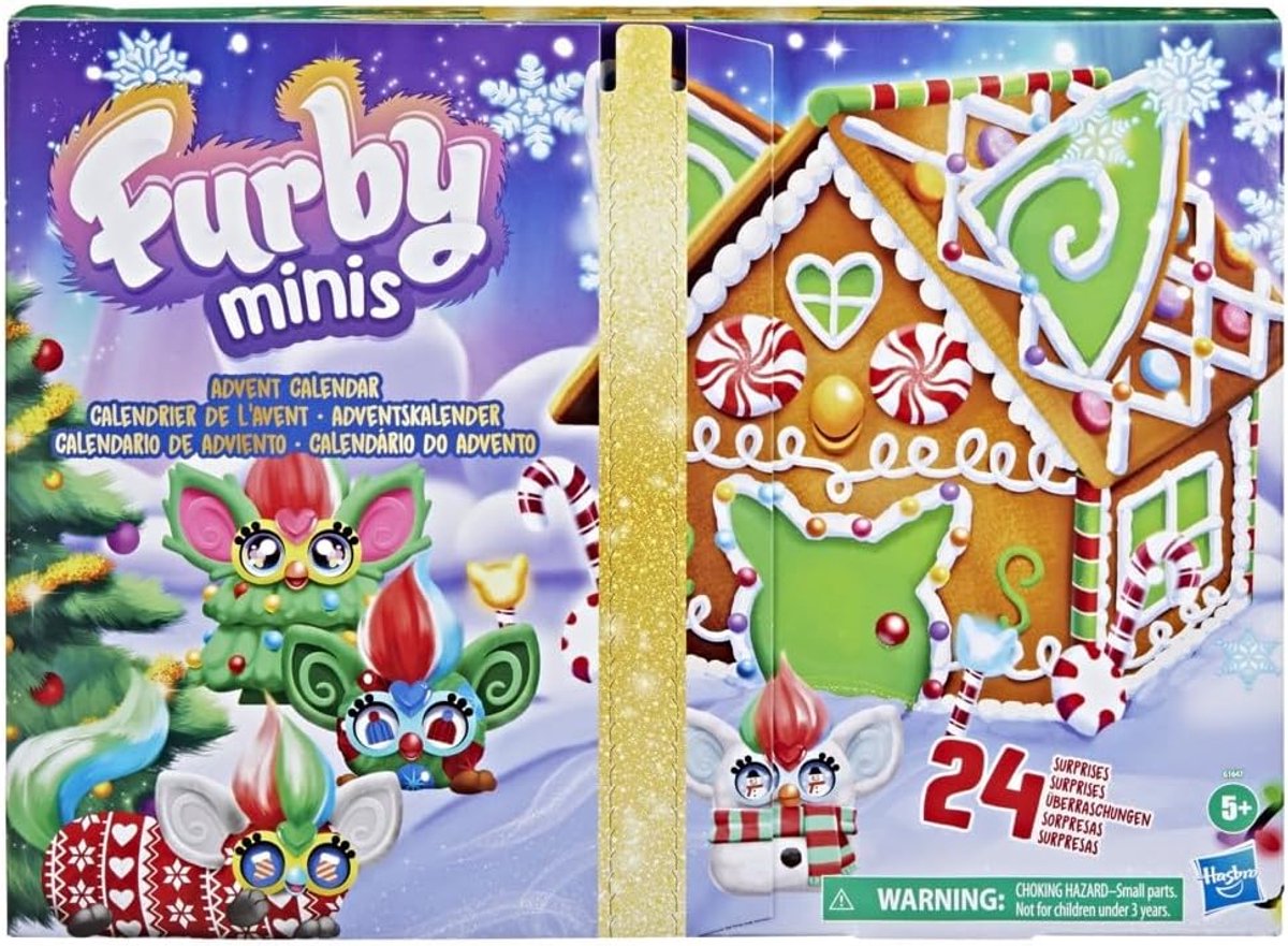 SnelShoppen - Furby Minis Adventskalender voor Kinderen - 24 Dagen Vol Speelgoed, Minifiguurtjes, Sleutelhangerclip en Bedels - Feestdagen, Kerst, Ver
