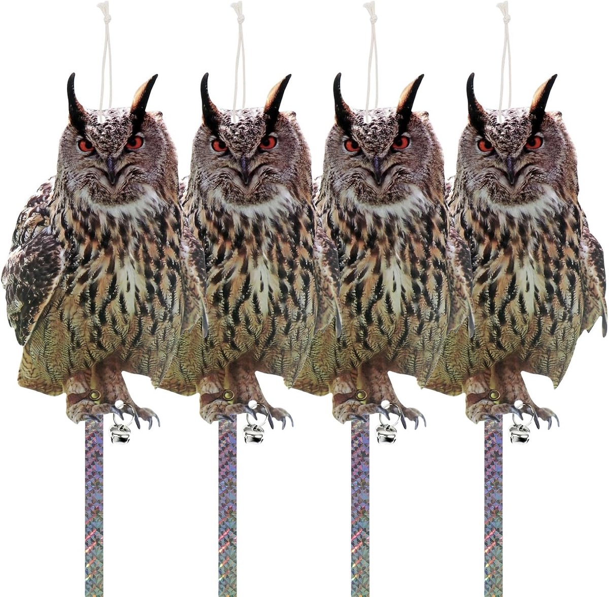 Effectieve Reflecterende Vogelafschrikking: 4 Stuks Hangdecoratie voor Tuin, Terras en Raam om Vogels Weg te Houden