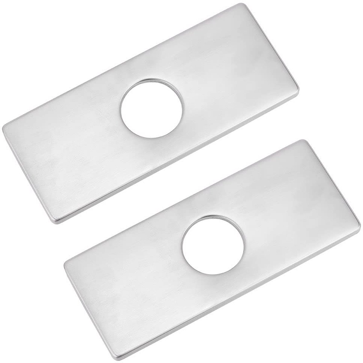 Dailygoods- Spoelbak Cover 34,5 mm - 2 Stuks - Roestvrij Staal - Rechthoek - Dekplaat - 3-op-1 Kraan Rozet - Kraanrozet