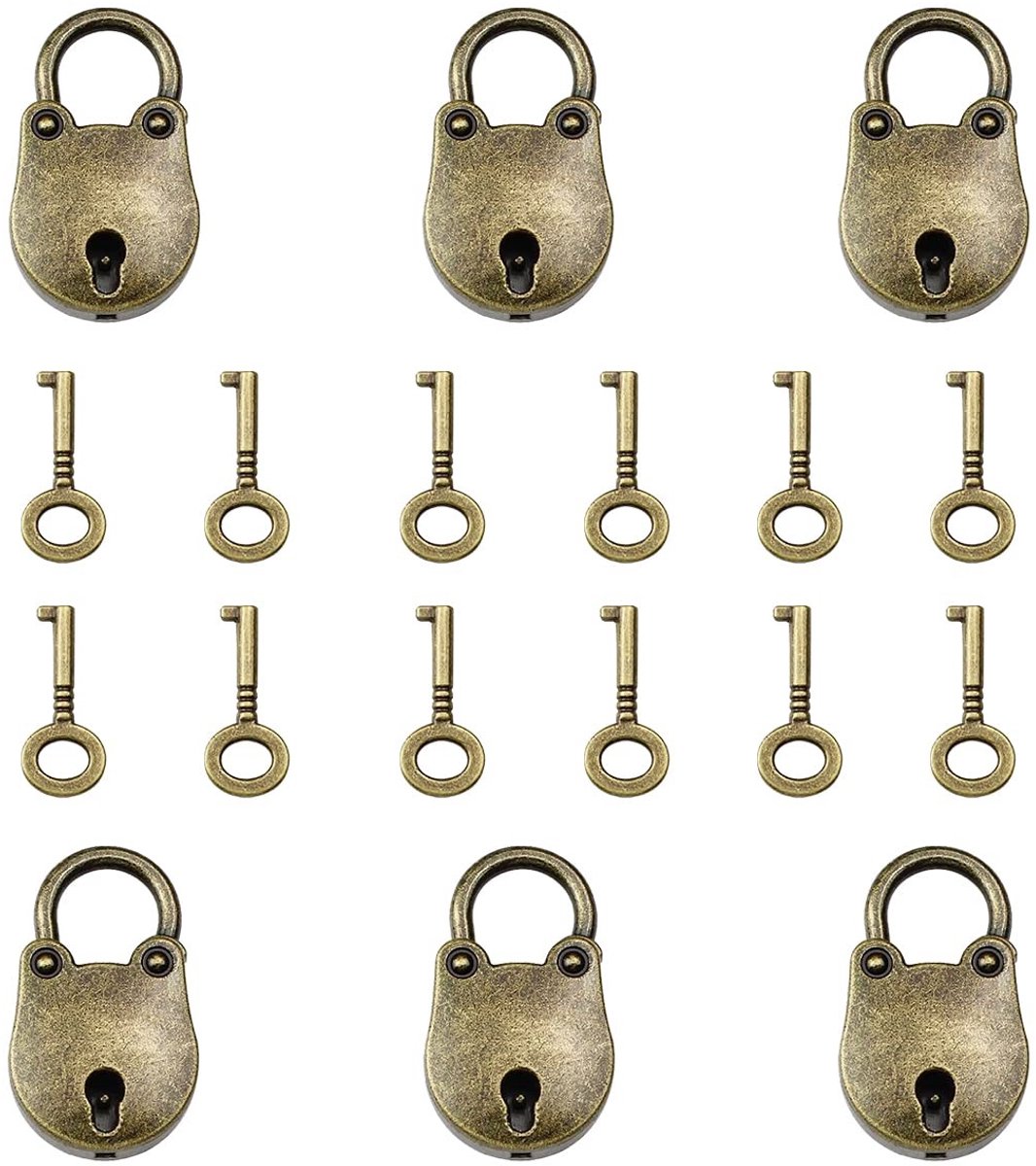 Dailygoods - 6 Stuks Mini Hangsloten met Sleutels voor Koffers en Opbergdozen