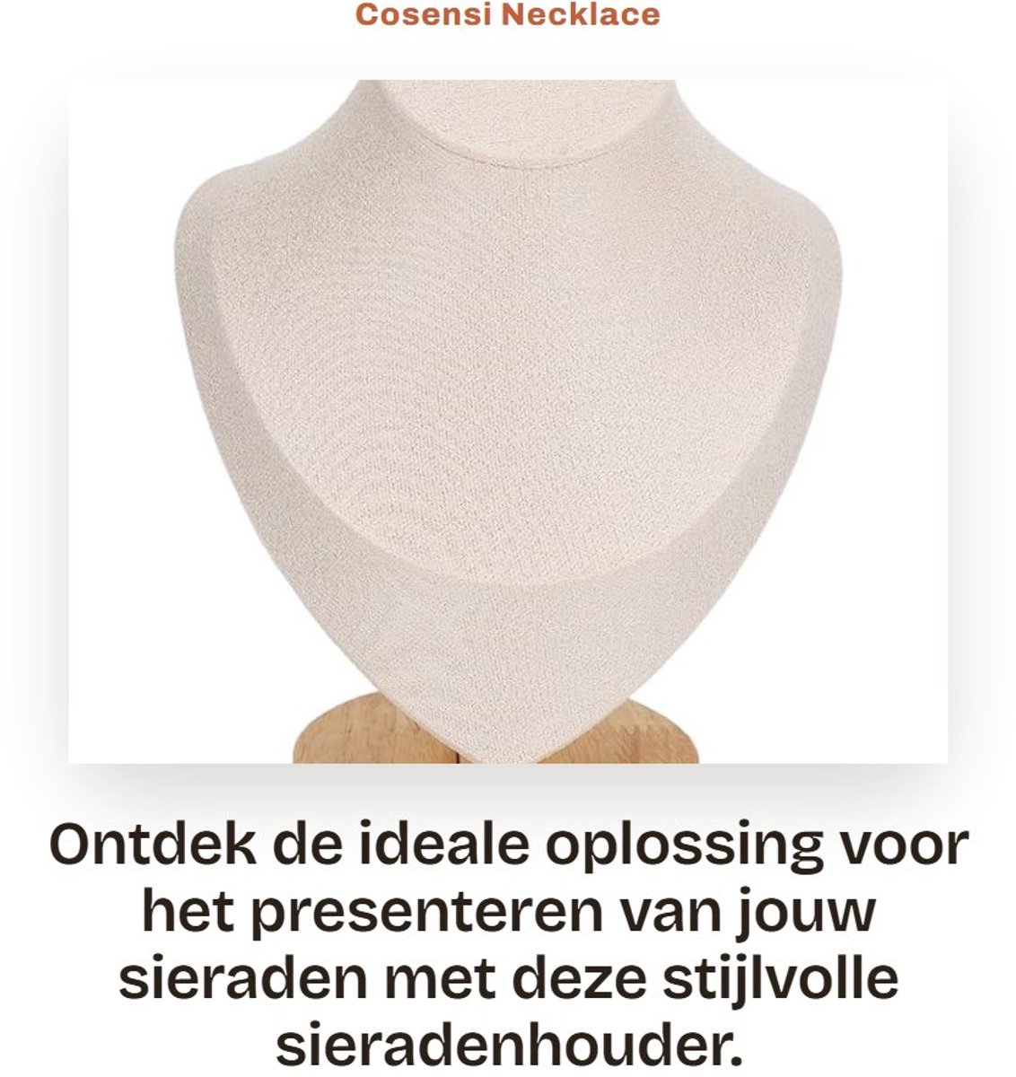Dailygoods- Sieradenstandaard met Basis - Sieradenhouder - Kettingenhouder - Zwart/Wit/Grijs/Beige - 14.5 x 8.8 x 20.5 cm - Stijlvol voor Winkels - Kettinghouder