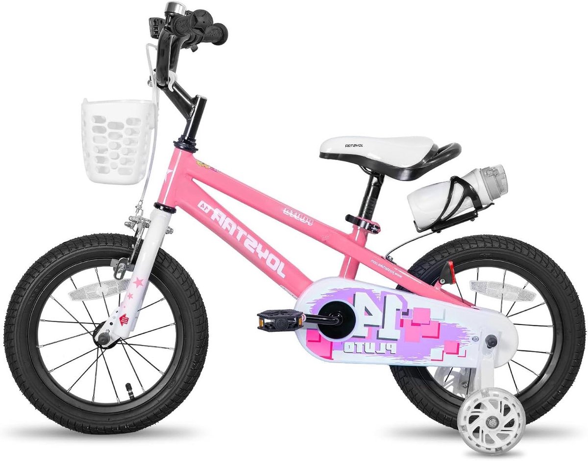 Kinderfiets - Loopfiets - Eerste fiets - Inclusief zijwielen - 14 inch - Roze