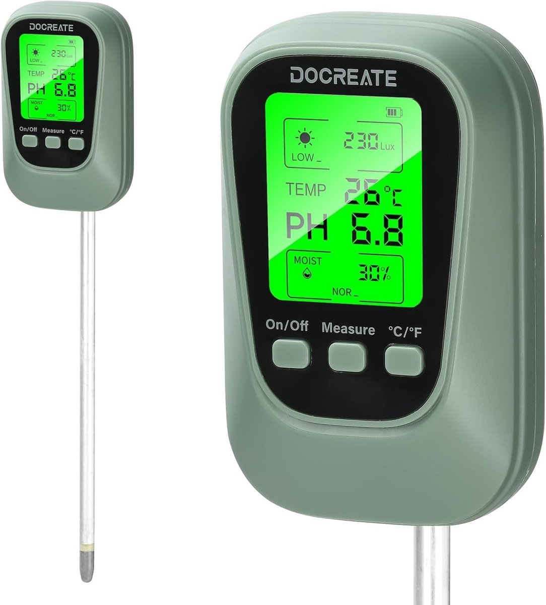 4-in-1 Bodemtester voor pH-waarde, bodemvochtigheid en temperatuurmeting in de tuin, balkon en kas, ideaal voor tuinliefhebbers en plantenverzorging