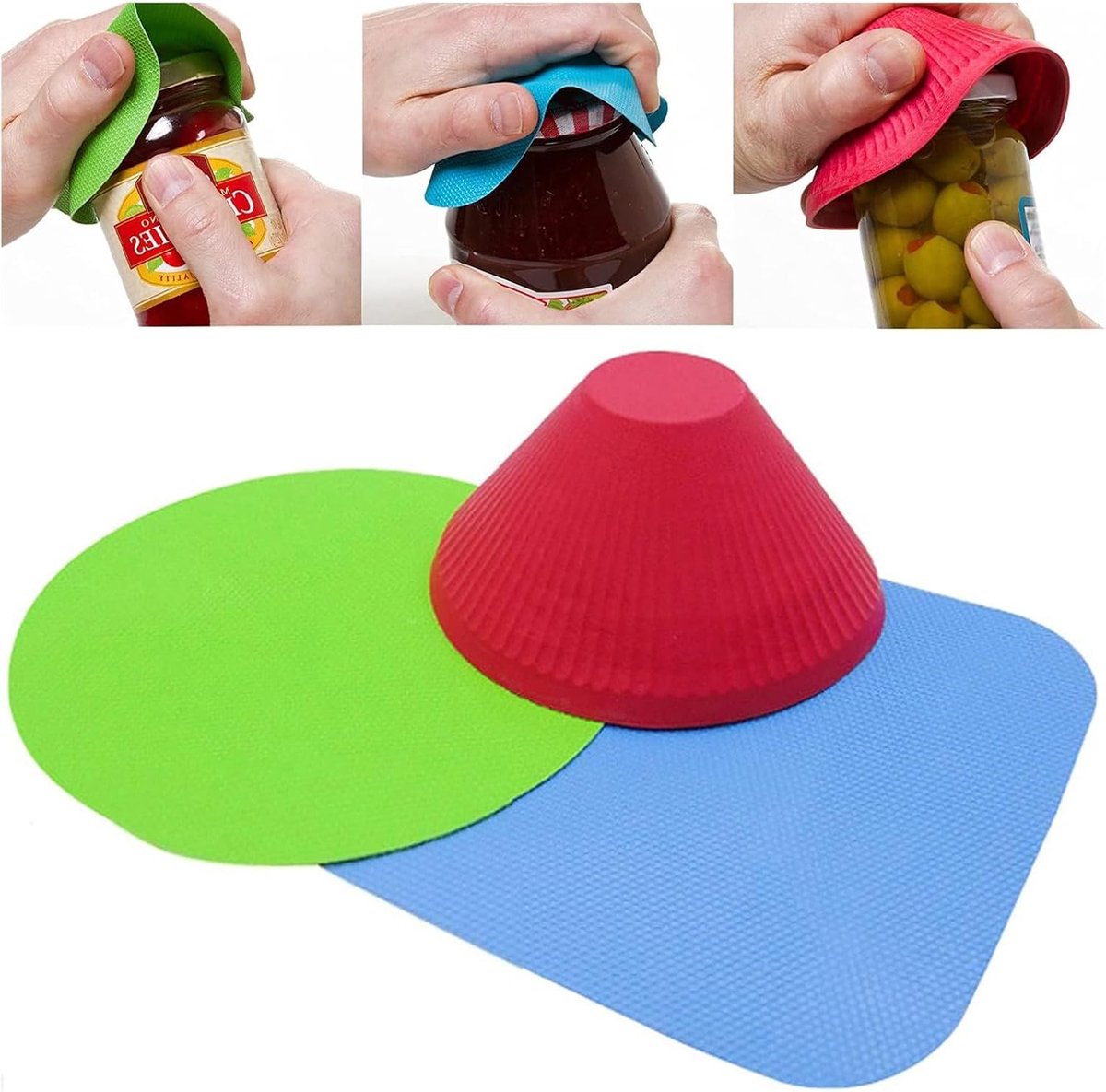 Multifunctionele rubberen grip pads voor het openen van flessen en potten - 3 maten voor optimale grip en gebruiksgemak