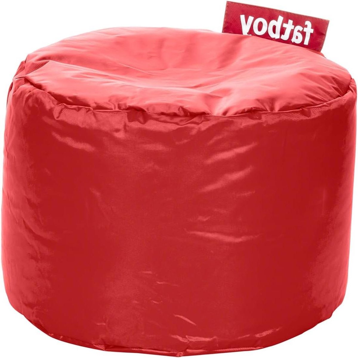 Ronde Poef - Zitje bijzettafel - Ontspannen zitten - Waterafstotend nylon - 35 x 50 cm - Rood