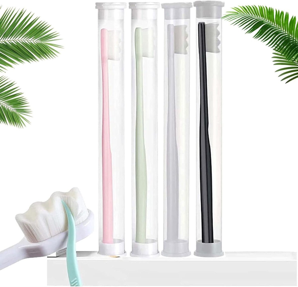 Tandenborstel - Nano borstel - Gevoelige mondverzorging - Miljoenen microvezels - 4 stuks - Translucent