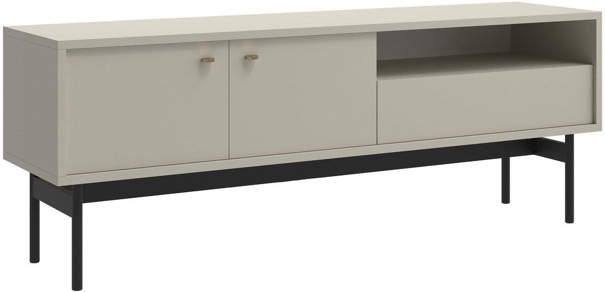 Selsey Stoon II – TV-meubel met 1 lade en 1 open vak - Taupe - 154 cm