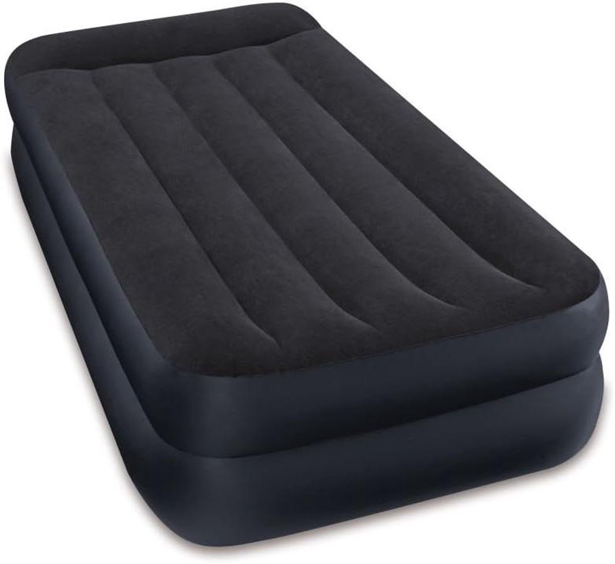 Luchtbed - Opblaasbaar bed - Logeren thuis - Ingebouwde pomp - 99 x 191 cm - Zwart/Blauw
