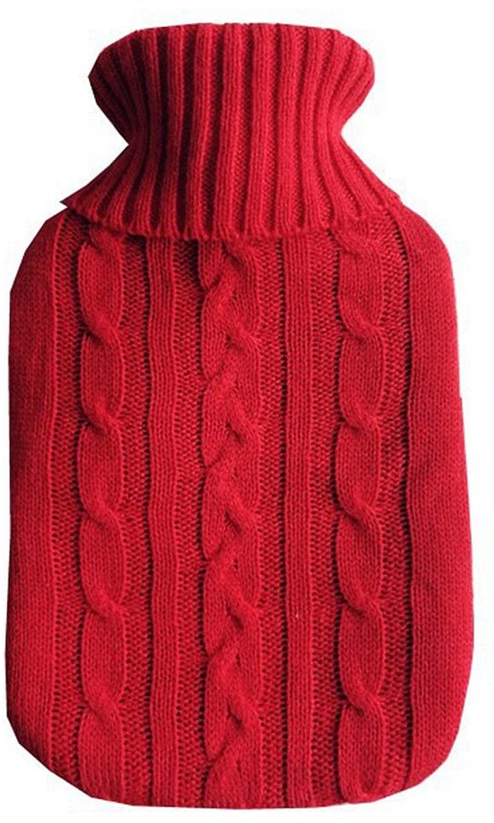 Dailygoods- Warmwaterkruikhoes Gebreid - Pijnverlichting - Warmte voor Lichaam/Rug/Nek/Foeten - Cadeau voor Mannen/Vrouwen - Geschikt voor 2 Liter - Warmwaterfles