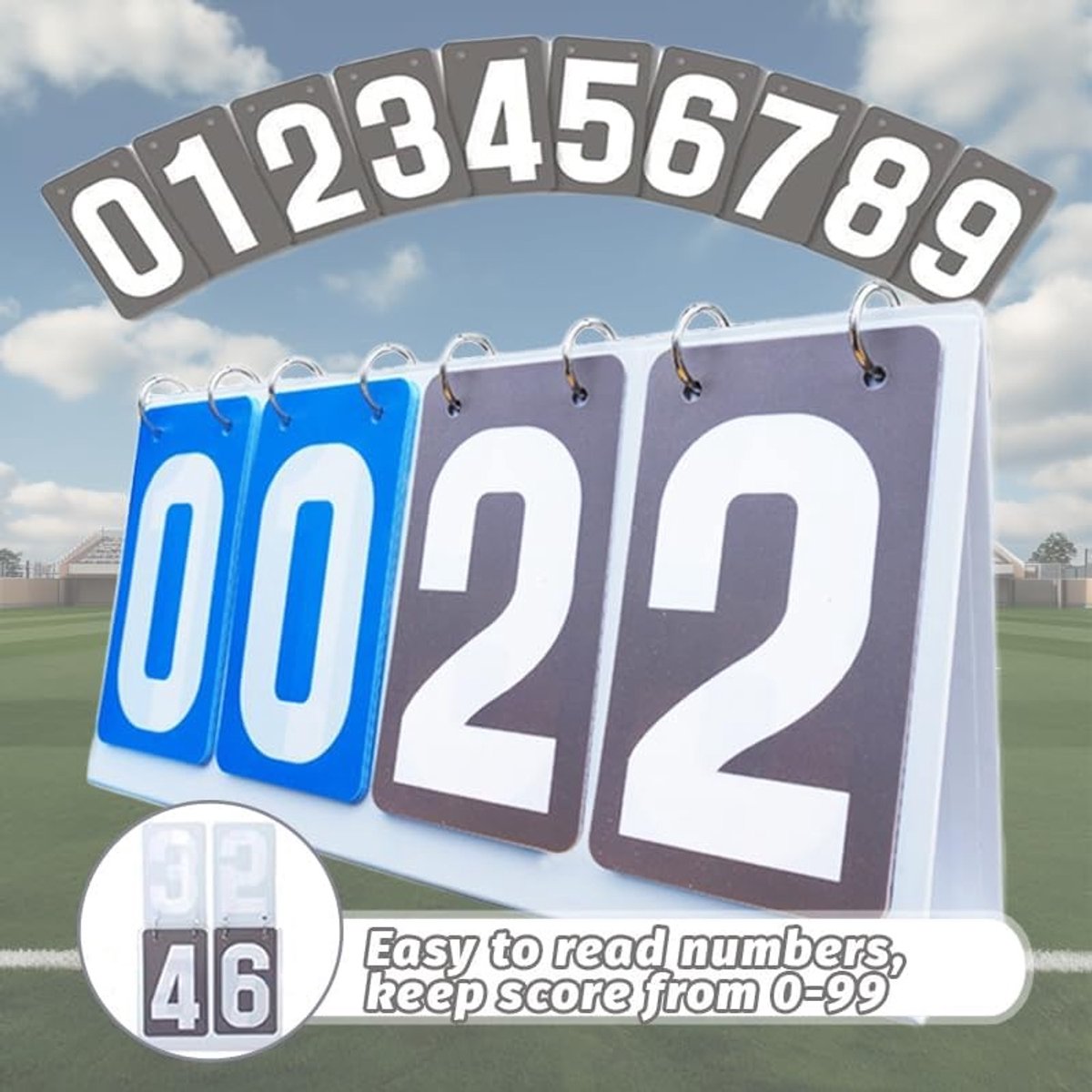 Draagbaar Waterdicht Dubbel Digits Sport Scorebord - 4 Digit Scoreborden voor Voetbal, Basketbal en Tennis Competities