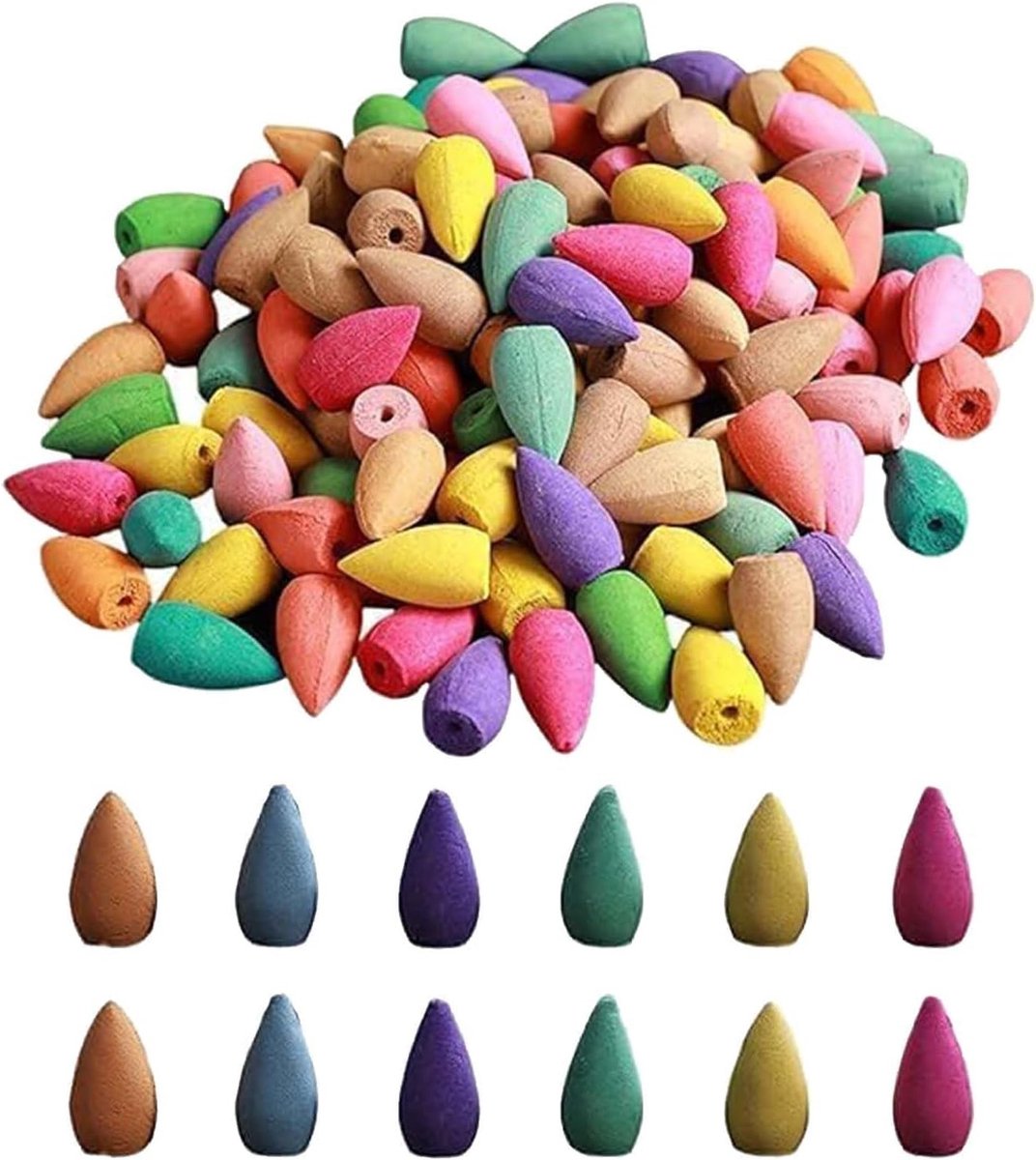 450 Stuks Reverse Waterfall Cones - Vanille Geurige Rook Cones voor Backflow Incense Vesse