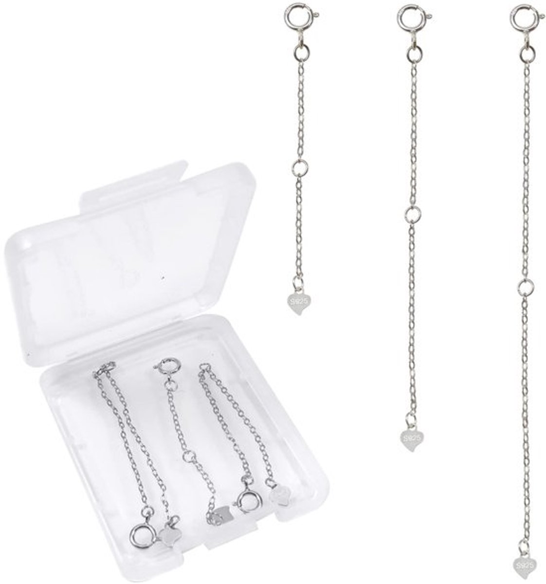 Jhubersproducts - Kettingverlenging - Sieraden maken - 3 Stuks - 925