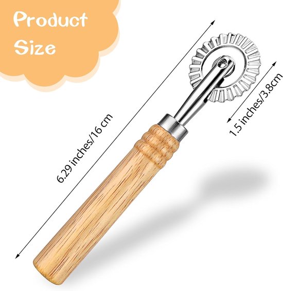 Gebak Cutter Professionele Pasta Maker en Ravioli Pizza Making Wiel met Roller, Zinklegering Knoedel Kant Deeg Noedel, voor Keuken, 561518_1-SALZZ-F — afbeelding 5