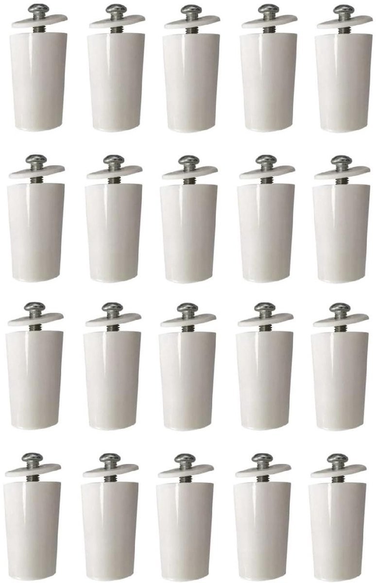 Jaloezie stoppers - Raambevestiging - Raambekleding repareren - Universeel en robuust - 40 mm 20 stuks - Wit