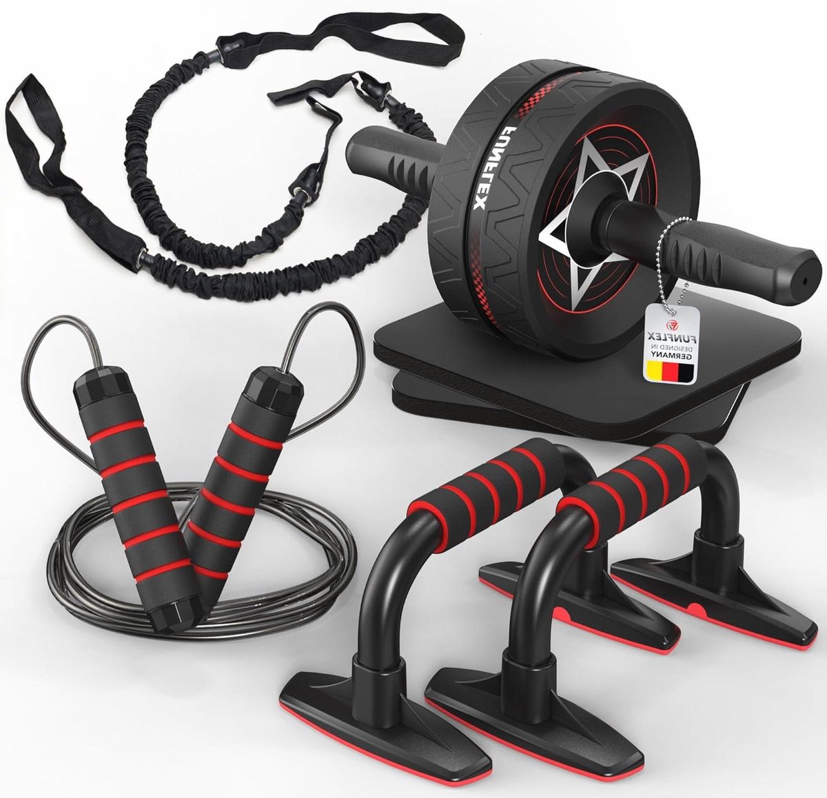 Buikspierroller Set - Buiktrainer Fitness - Thuis Workout - Multifunctioneel Pakket - Set 7 Stuks - Niet gespecificeerd