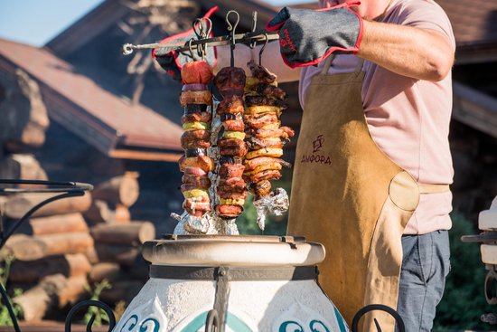 Tandoor Dastarkhan (klapdeksel) - Keramische houtgestookte buitenoven, verticale Kamado voor vlees, groenten en brood - Met 12 XL-spiesen&accessoires - 8 cm dikke wanden voor perfecte warmteopslag - 113 cm - 204,5 kg - 125L *** Met beschermhoes — afbeelding 5