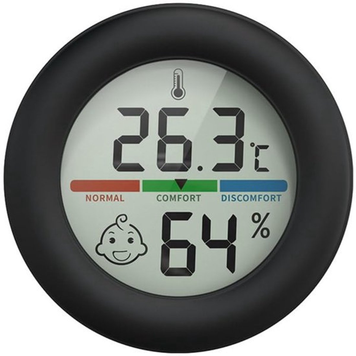 Digitale thermometer - magnetische thermo-hygrometer met lcd-scherm - opnamefunctie van -20 °C tot 60 °C voor koelkast en vriezer - temperatuurmeting en vochtigheidsmeting