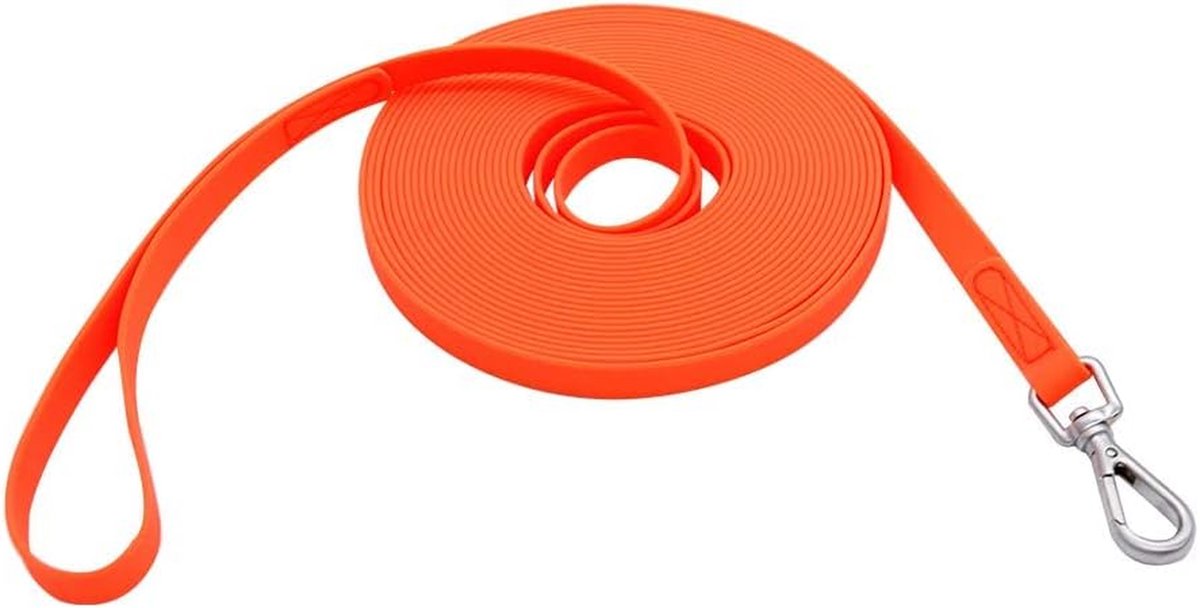 Waterdichte Hondenriem - Trainingslijn Hond - Outdoor Avonturen - PVC Gecoat Nylon - Tot 30 meter - Oranje
