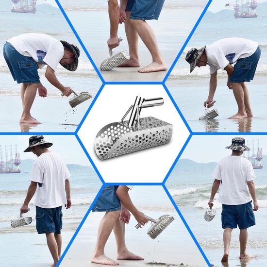 Metaaldetector Zandschep - Schattenjacht Schep - Strand Zeven - Roestvrij Staal - 8.64 x 17.78 x 24.64 cm - Zilver — afbeelding 3