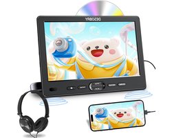 Draagbare DVD Speler Auto - Hoofdsteun DVD Speler - Reizen met Kinderen - Automatische Schijf Invoer - 10.5 inch - Zwart