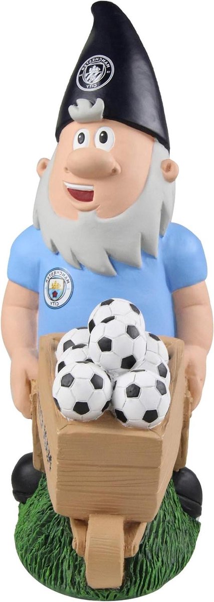 Manchester City FC Gnome - Voetbal Fanbeeldje - Club Trots Tonen - Met Voetbal Details - 27 cm Hoog - Blauw