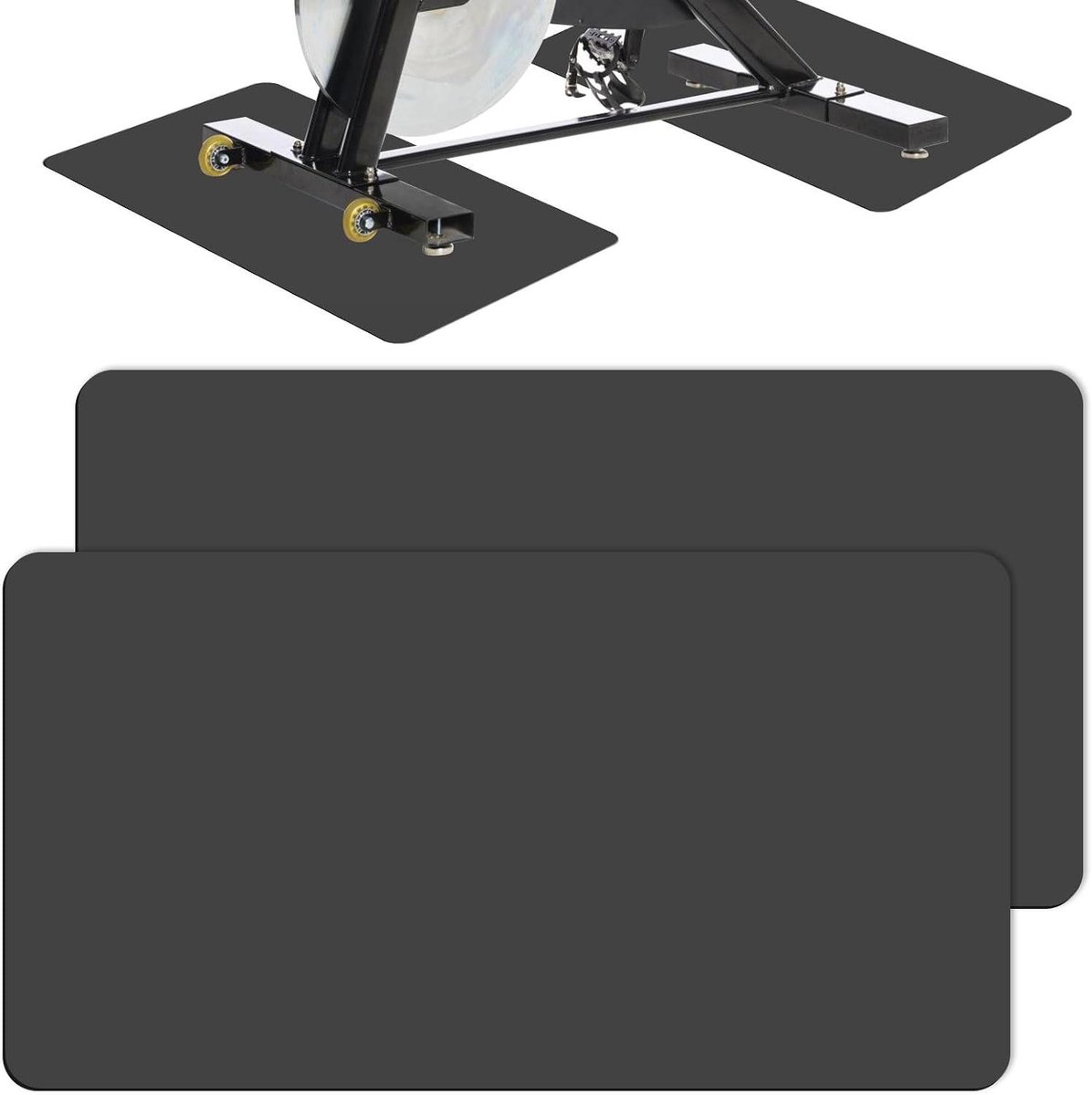 Vloerbeschermingsmat Fietsmat - Trainingsmat Hometrainer - Fitness Apparaten Beschermen - Schokabsorberend Antislip - 60 x 30 cm - Zwart