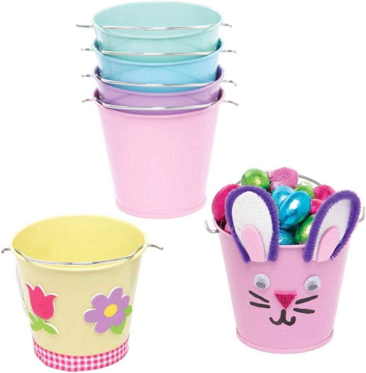 Set van 5 Pastelkleurige Metalen Emmetjes voor Knutselen en Opbergen
